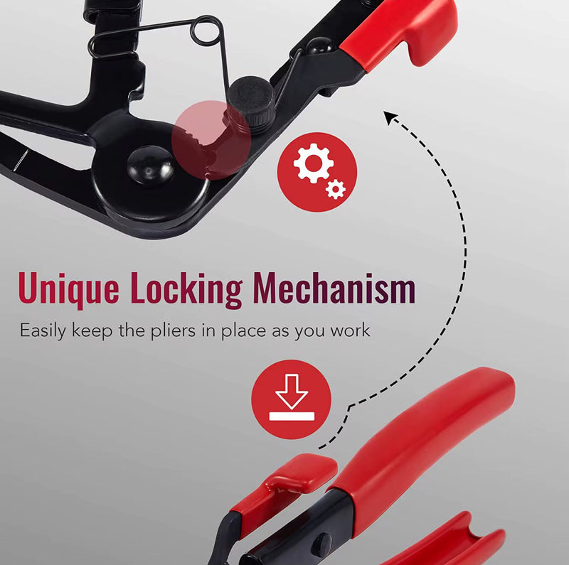 9-Piece Hose Clamp Pliers Set – Flexible Reach, Locking Design | NZ Stock | Overnight Delivery | Afterpay & Zip Pay