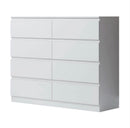 8 Drawer Chest of Drawers – White MDF Storage Cabinet 110cm | NZ Stock | Overnight Delivery | Afterpay & Zip Pay - JustRight deals New Zealand 