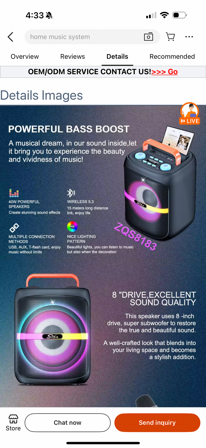 8” Bluetooth Party Speaker | 40W Bass Boost, RGB Lights, Wireless Mic, FM/USB/AUX/TWS | NZ Stock | Overnight Delivery | Afterpay Zip