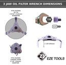 Adjustable 3-Jaw Oil Filter Wrench 53–108mm – 1/2” & 3/8” Drive | NZ Stock & Overnight Delivery