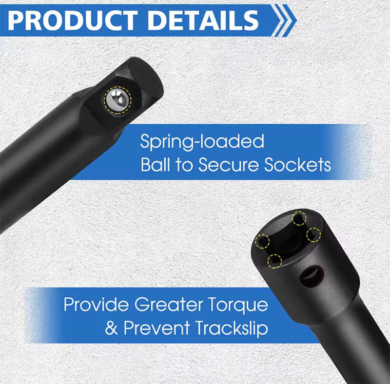 18pc Impact Extension, Adapter & Universal Joint Set – 1/4”, 3/8”, 1/2” Drive | CR-V Steel | NZ Stock & Overnight Delivery