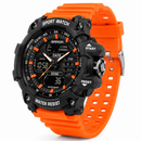 Men’s Orange Tactical Sports Watch Dual Display Digital Analog 50M Waterproof Military Watch | Overnight Delivery | Afterpay & Zip Pay