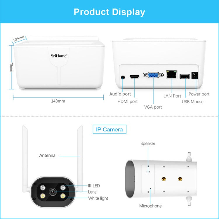 Wireless 2MP 4CH CCTV Security Camera System