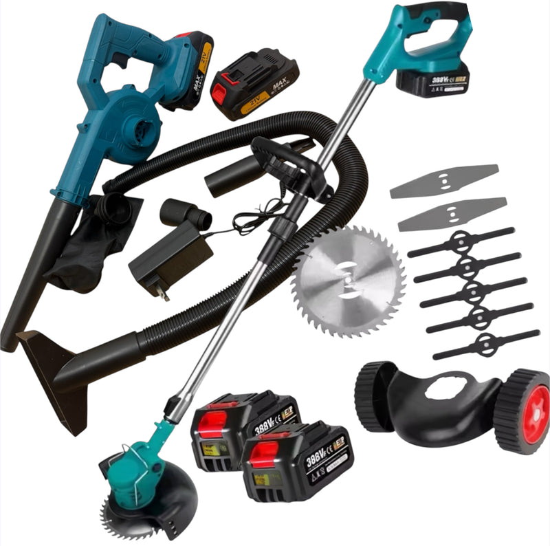 Cordless Grass Trimmer & Leaf Blower Combo Kit – 21v 4 batteries- NZ OVERNIGHT DELIVERY