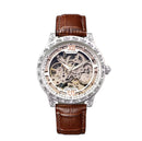 KiwiPro Luxury Vintage Skeleton Automatic Men’s Watch – Leather, Self-Winding Mechanical, Roman Numeral Dress Watch | NZ Stock | Overnight Delivery | Afterpay & Zip Pay