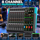 8 Channel Professional Audio Mixer – Bluetooth, 256 DSP Effects, 48V Phantom Power, USB & 7-Band EQ | NZ Stock | Overnight Delivery | Afterpay