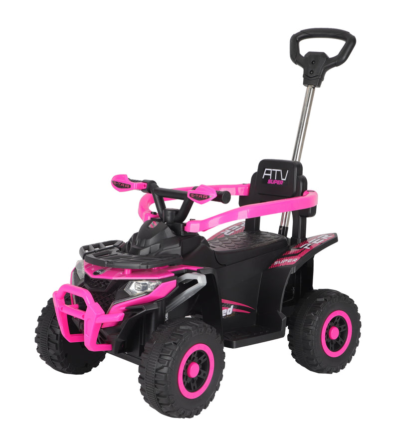 Pink 3-in-1 Ride-On & Push Electric Car – Music, Lights, Guardrail | NZ Stock, Overnight Delivery | Justrightdeals