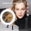 18-Inch LED Ring Light with 1.9M Tripod & Remote – Professional Dimmable Lighting | NZ Stock | Overnight Delivery