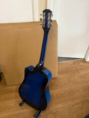 Blue Acoustic Guitar Set with Bag, Strings & Picks | NZ Stock - JustRightDeals