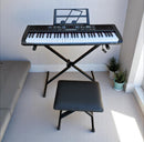Premium 61-Key Piano Keyboard w/ Stand – , Speakers, LCD Display