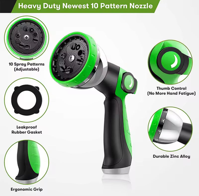 75ft Expandable Garden Hose with 10-Function Spray Gun & NZ Tap Fittings – Lightweight, Leak-Proof & Kink-Free Water Hose