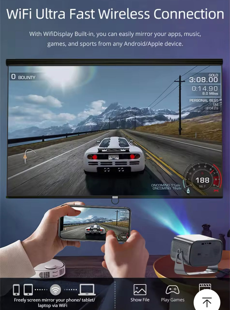 1080P Smart Projector NZ – Android 13, 150” Display, Afterpay & Fast Shipping