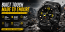 Military Style Sports Watch – Dual Time, LED Backlight, 30M Waterproof | NZ Stock