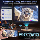 Smart Projector 4K HD LED Bluetooth Wifi HDMI Built in Speaker - JustRight deals New Zealand 