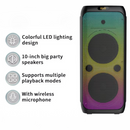 Dual 10” Bluetooth Party Speaker with 2 Wireless Mics – 80W Power, LED Lights, TWS, NZ Stock | Overnight Delivery | Afterpay Zip Pay