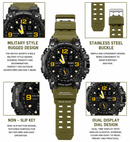 Men’s Military Sports Watch 49mm Big Face Digital & Analog LED Waterproof Red | Overnight Delivery | Afterpay & Zip Pay