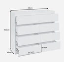 8 Drawer Chest of Drawers – White MDF Storage Cabinet 110cm | NZ Stock | Overnight Delivery | Afterpay & Zip Pay - JustRight deals New Zealand 