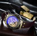 KiwiPro Vintage Skeleton Automatic Men’s Watch – Bronze Leather Mechanical Watch, Self-Winding, Roman Numeral Dial | NZ Stock | Overnight Delivery | Afterpay & Zip Pay