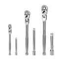 6-Piece Flex Head Ratchet Set – 1/4”, 3/8”, 1/2” Drive with Extension Bars | CR-V Steel | NZ Stock & Overnight Delivery