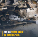 6-Piece Flex Head Ratchet Set – 1/4”, 3/8”, 1/2” Drive with Extension Bars | CR-V Steel | NZ Stock & Overnight Delivery