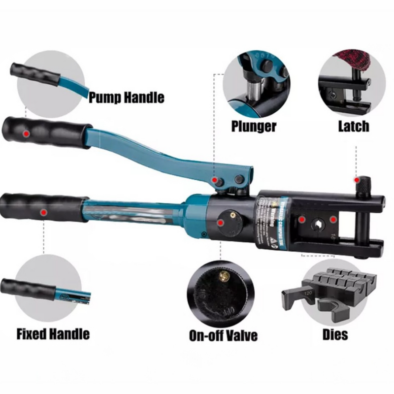 16-Ton Hydraulic Crimper with Dies Set | Heavy-Duty Cable Lug Tool | NZ Stock | Overnight Delivery | Afterpay & Zip Pay