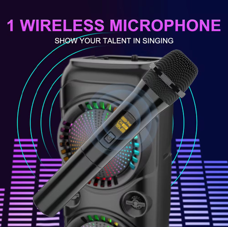 Dual 8” Portable Bluetooth Speaker – Wireless Mic, FM, USB/TF, AUX | NZ Stock | Overnight Delivery | Afterpay Zip