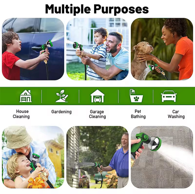 75ft Expandable Garden Hose with 10-Function Spray Gun & NZ Tap Fittings – Lightweight, Leak-Proof & Kink-Free Water Hose