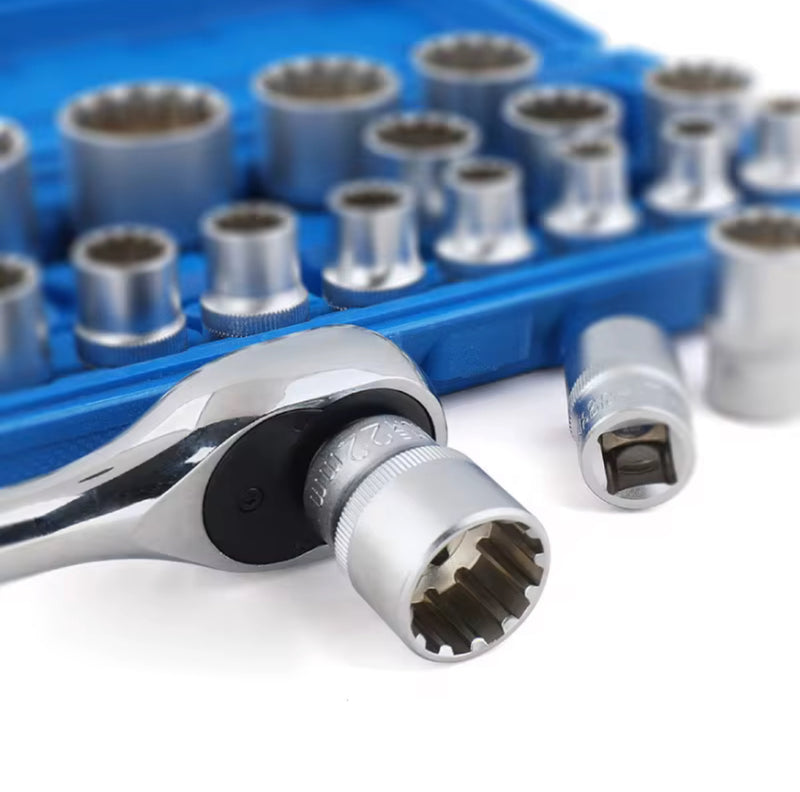 19PCS 1/2” Drive CR-V Spline Socket Set (8–32mm) – Heavy-Duty Gear Lock | NZ Stock | Overnight Delivery | Afterpay & Zip Pay