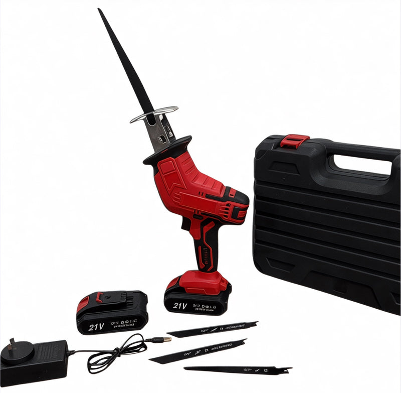21V Cordless Saber Saw Set with 2 Batteries & 4 Blades-NZ OVERNIGHT DELIVERY