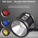 Rechargeable LED Spotlight – 9000mAh Solar & USB Charging, IP66 Waterproof, Red Blue Yellow Filters | NZ Stock | Overnight Delivery | Afterpay