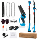 KiwiPro 6” Cordless Pole Chainsaw – Brushless Mini Chainsaw with 2.1m Extension Pole, 2 Batteries | NZ Stock | Overnight Delivery | Afterpay