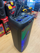 Dual 10” Bluetooth Party Speaker with 2 Wireless Mics – 80W Power, LED Lights, TWS, NZ Stock | Overnight Delivery | Afterpay Zip Pay - JustRight deals New Zealand 