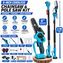 KiwiPro 6” Cordless Pole Chainsaw – Brushless Mini Chainsaw with 2.1m Extension Pole, 2 Batteries | NZ Stock | Overnight Delivery | Afterpay