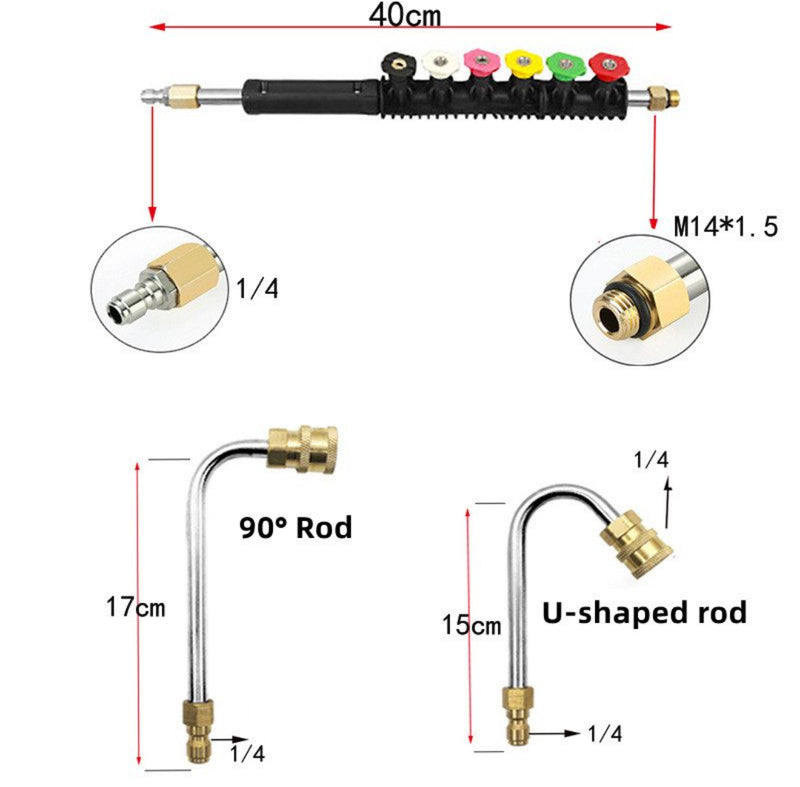 High Quality Pressure Washer Extension Wand – 9PCs extension with 5 Nozzle Tips