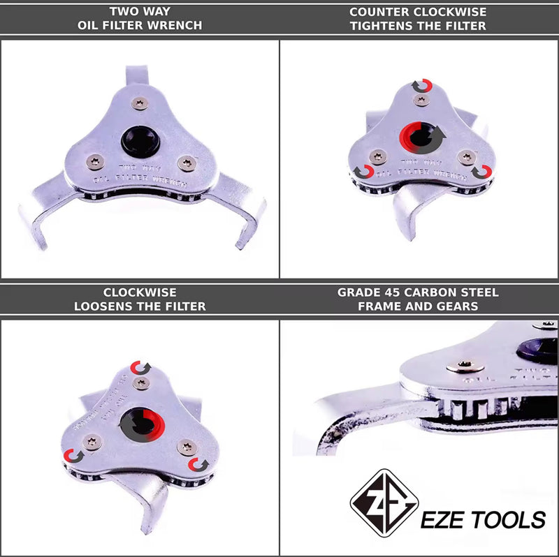 Adjustable 3-Jaw Oil Filter Wrench 53–108mm – 1/2” & 3/8” Drive | NZ Stock & Overnight Delivery