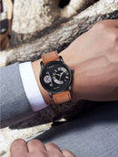 KiwiPro Luxury Men’s Fashion Watch – Open Gear Dial, Roman Numeral, Leather, Date Display, 2 Straps | NZ Stock | Overnight Delivery | Afterpay & Zip Pay