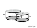 White Round Nesting Coffee Table – Modern Marble Look & Metal Base - JustRight deals New Zealand 