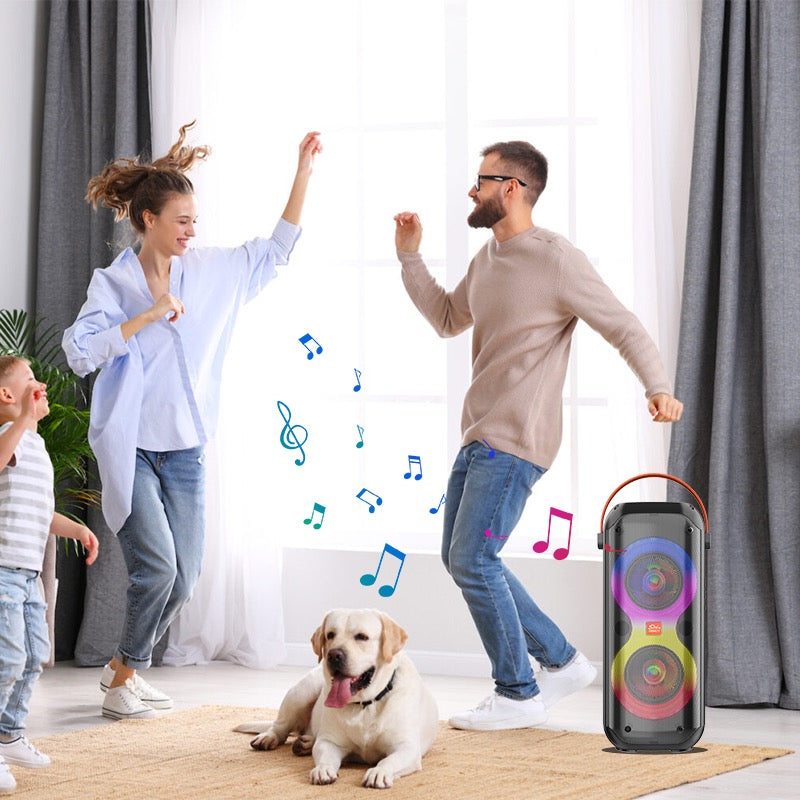 Portable Bluetooth Speaker with Microphone – RGB Lights, FM/USB/AUX/TWS | NZ Stock | Overnight Delivery | Afterpay & Zip Pay