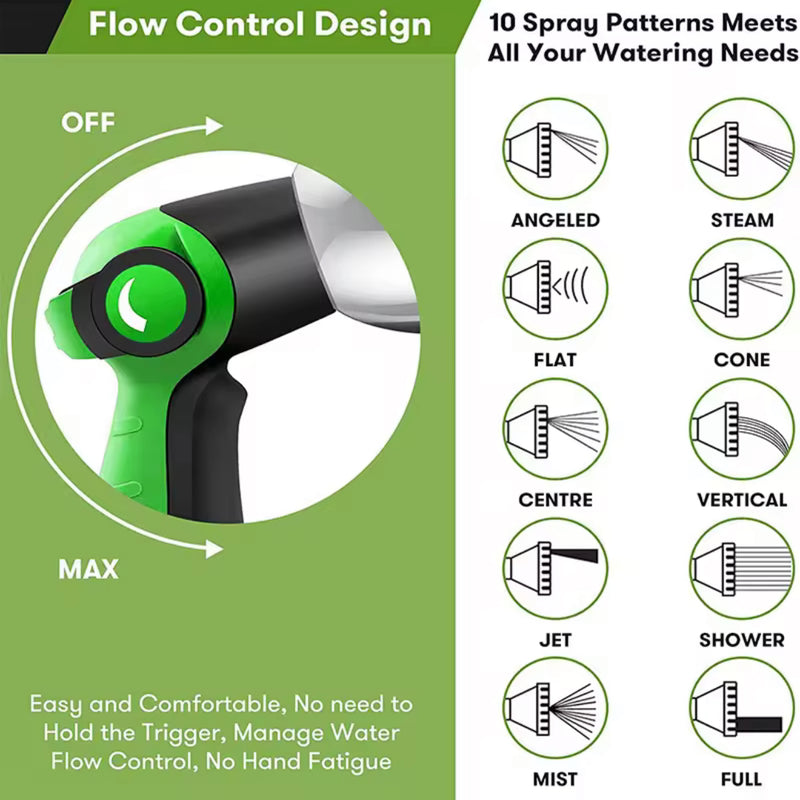 75ft Expandable Garden Hose with 10-Function Spray Gun & NZ Tap Fittings – Lightweight, Leak-Proof & Kink-Free Water Hose