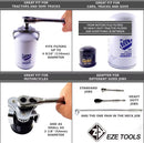 Adjustable 3-Jaw Oil Filter Wrench 53–108mm – 1/2” & 3/8” Drive | NZ Stock & Overnight Delivery