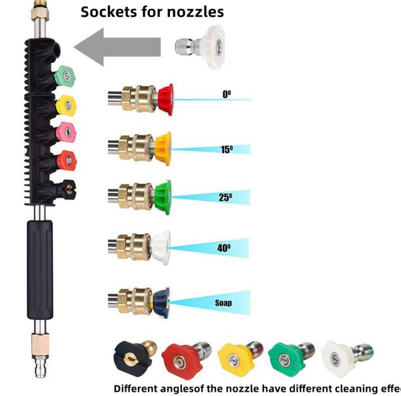 High Quality Pressure Washer Extension Wand – 9PCs extension with 5 Nozzle Tips