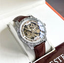 KiwiPro Luxury Vintage Skeleton Automatic Men’s Watch – Leather, Self-Winding Mechanical, Roman Numeral Dress Watch | NZ Stock | Overnight Delivery | Afterpay & Zip Pay
