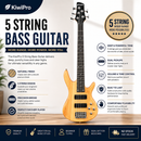 KiwiPro Premium 5-String Bass Guitar – Full Size, Amp Cable Included | NZ Stock | Overnight Delivery | Afterpay & Zip Pay