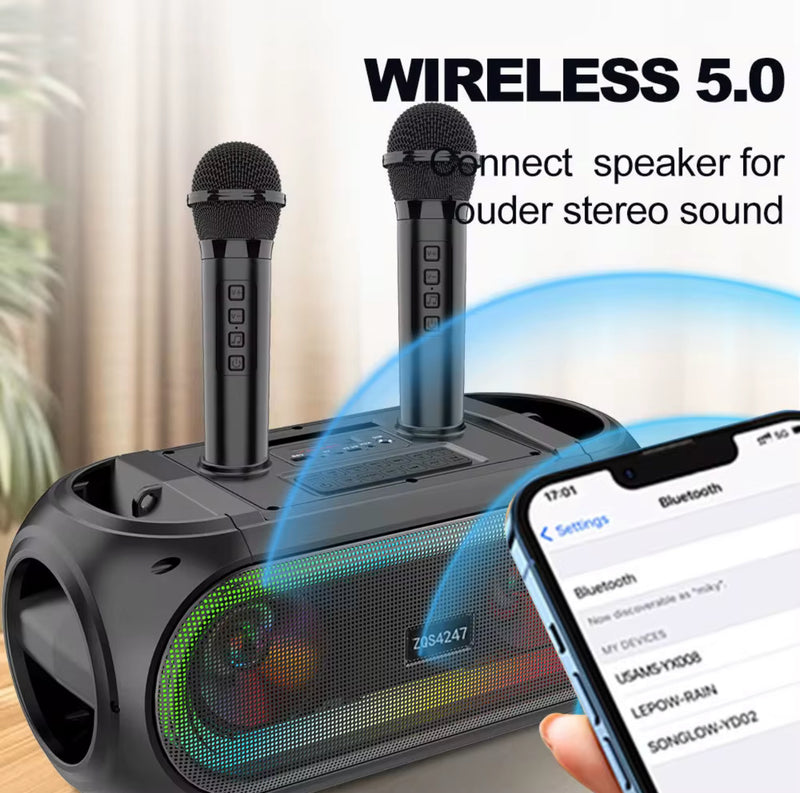 Portable Bluetooth Speaker 15W – Dual 4” Drivers, 2 Mics, Remote, TWS | NZ Stock | Overnight Delivery