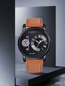 KiwiPro Luxury Men’s Fashion Watch – Open Gear Dial, Roman Numeral, Leather, Date Display, 2 Straps | NZ Stock | Overnight Delivery | Afterpay & Zip Pay