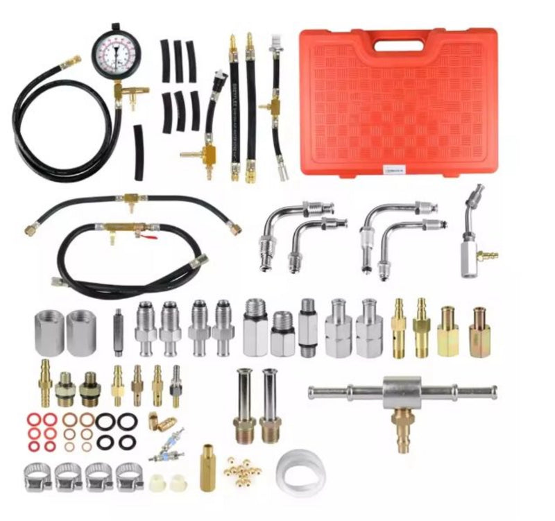 Manometer Fuel Injection Pressure Gauge Kit – 0-140 PSI with Adapters & Case