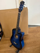 Blue Acoustic Guitar Set with Bag, Strings & Picks | NZ Stock - JustRightDeals