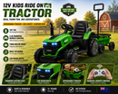 12V Kids Ride On Tractor with Trailer – Remote Control, LED Lights, Music & Leather Seat | NZ Stock | Overnight Delivery | Afterpay & Zip Pay - JustRight deals New Zealand 