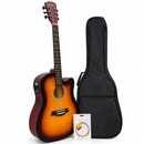 Premium 41” electric acoustic Guitar with case, extra strings & picks | Overnight NZ delivery- Justrightdeals