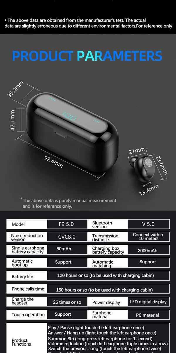 TWS Bluetooth earbuds | Bluetooth headphone-justrightdeals - JustRight deals New zealand